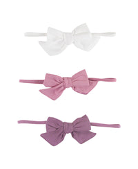 Girls Pink 3 Pack Bow Headband