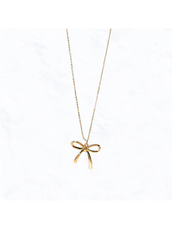 Simplicity Bow Gold Necklace