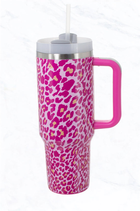 Lover Pink Leopard  Print 40 Oz. Quench Tumbler