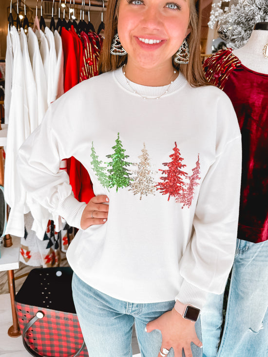 Christmas Time Sequin Tree Sweater