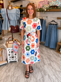 Daisy Patchwork Midi Dress