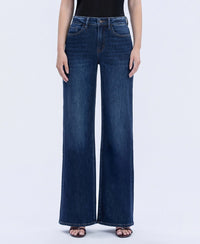 Uplifted Jewel Dark Wash Wide Leg Denim