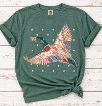 QUILTED MALLARD GREEN COMFORT COLORS TSHIRT