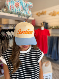 Sunkissed Embroidered Two Tone Trucker Hat