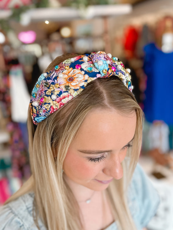 Garden Dream Floral Crystal Pearl Headband