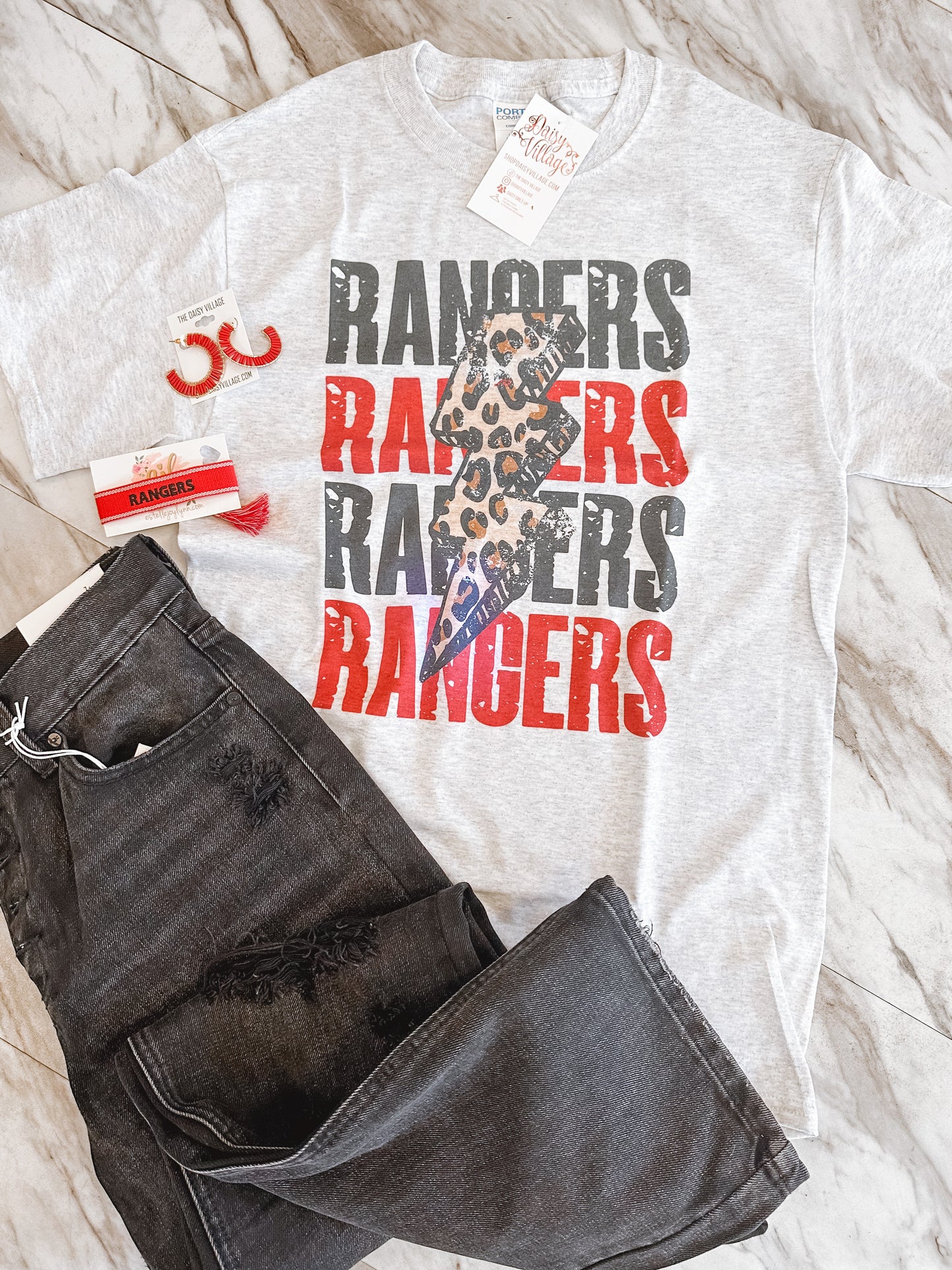 Rangers Stacked Lightening Tee