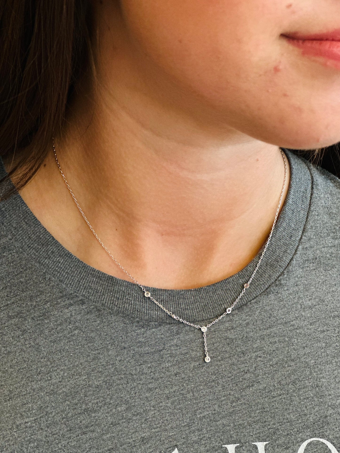 Dainty Diamond Drop Necklace