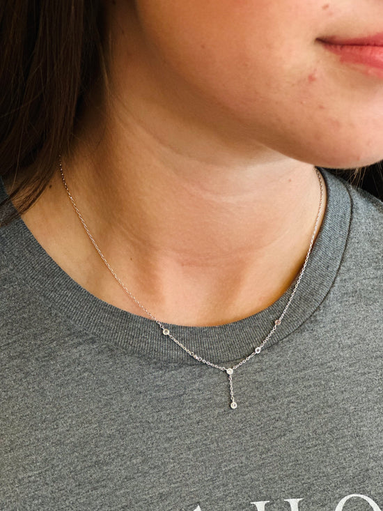 Dainty Diamond Drop Necklace