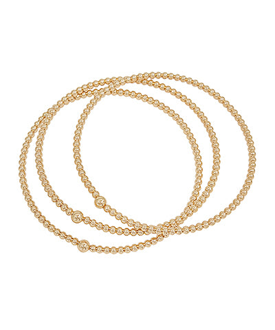 Metal Ball Bangle Triple Set