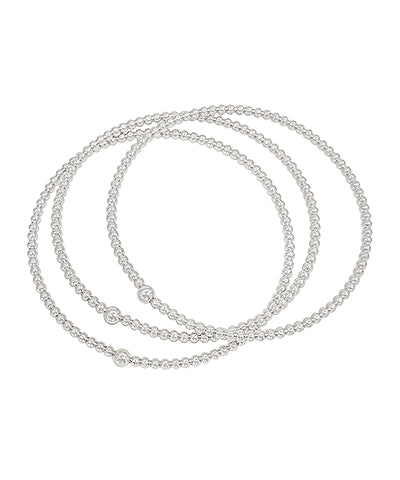 Metal Ball Bangle Triple Set