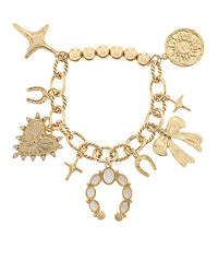 Western Crystal & Opal Charm Bracelet