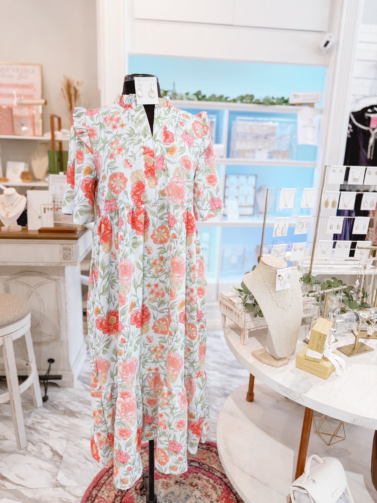devyn palmetto floral midi dress DEN Charleston floral-print organic cotton-voile midi dress