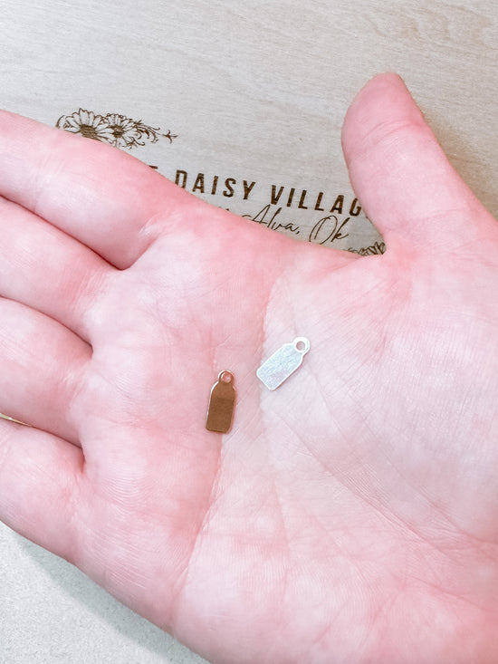 DAINTY RECTANGLE TAG CHARM