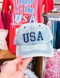 USA Wash Embroidered Baseball Cap