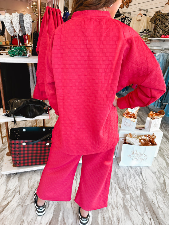 Ultra Cozy Hot Pink Quilted Set