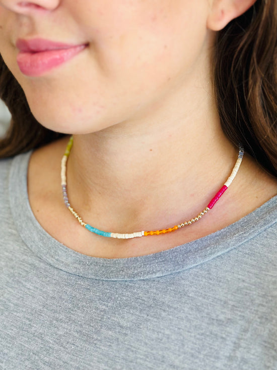 Two Tone Beaded Chocker Necklace