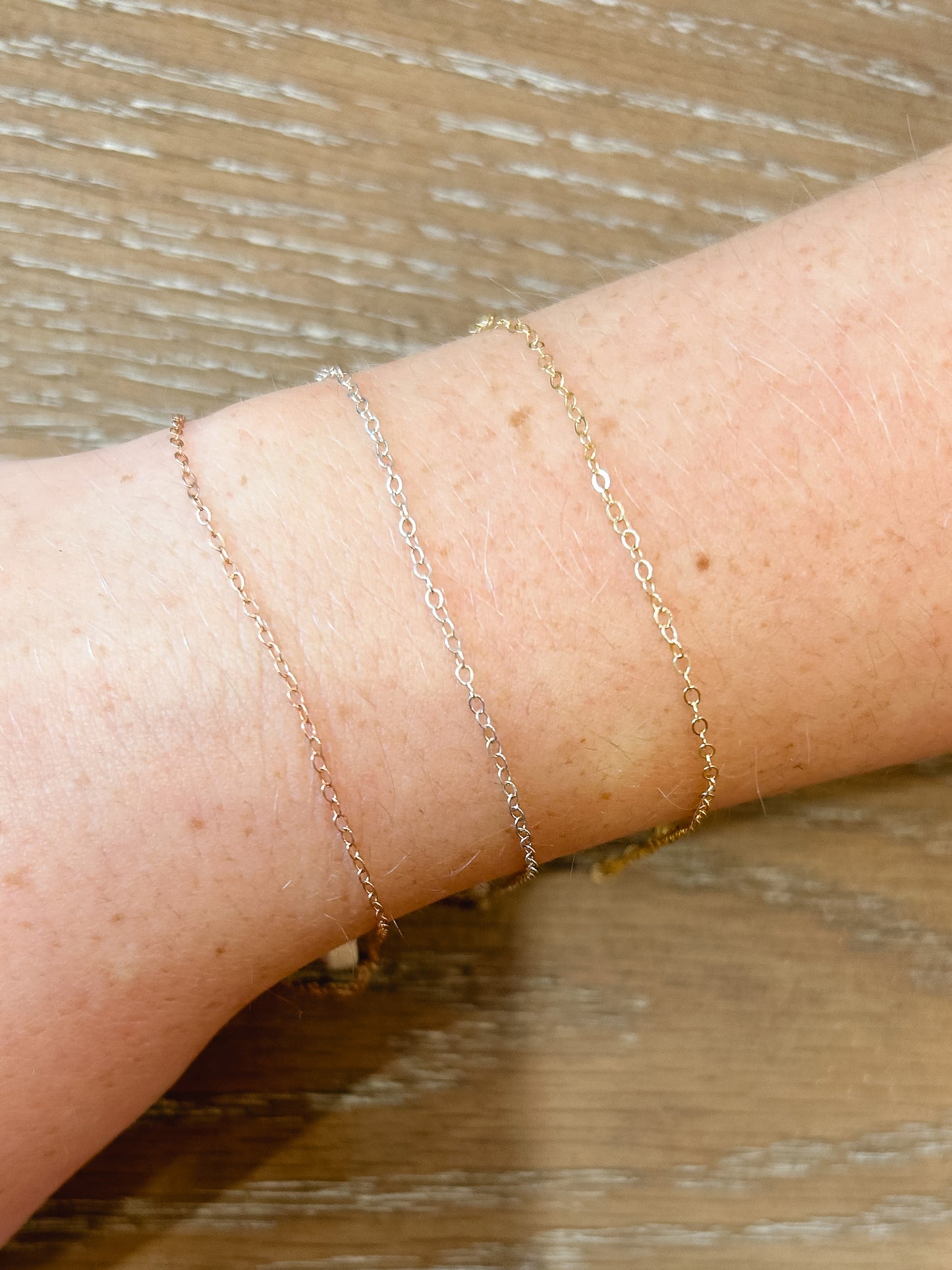 STERLING SILVER DAINTY FLAT CABLE CHAIN