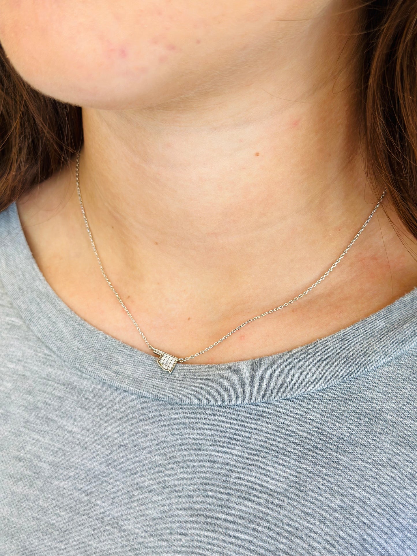 Dainty Gold Crystal Drop Necklace