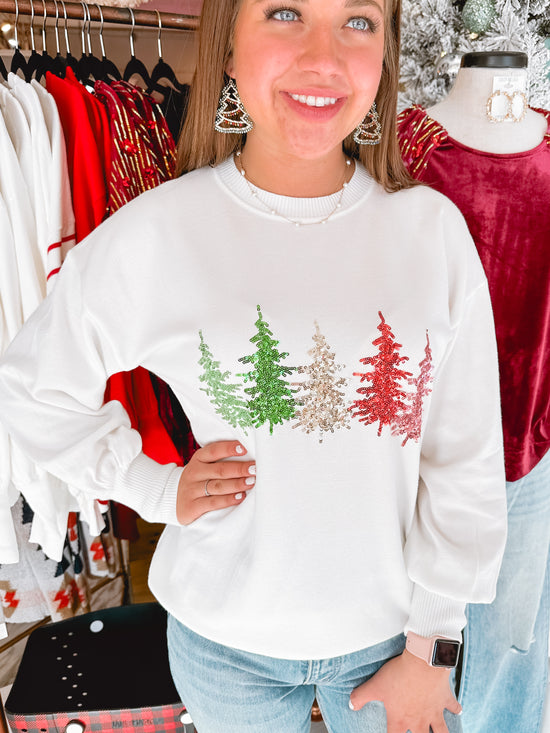 Christmas Time Sequin Tree Sweater