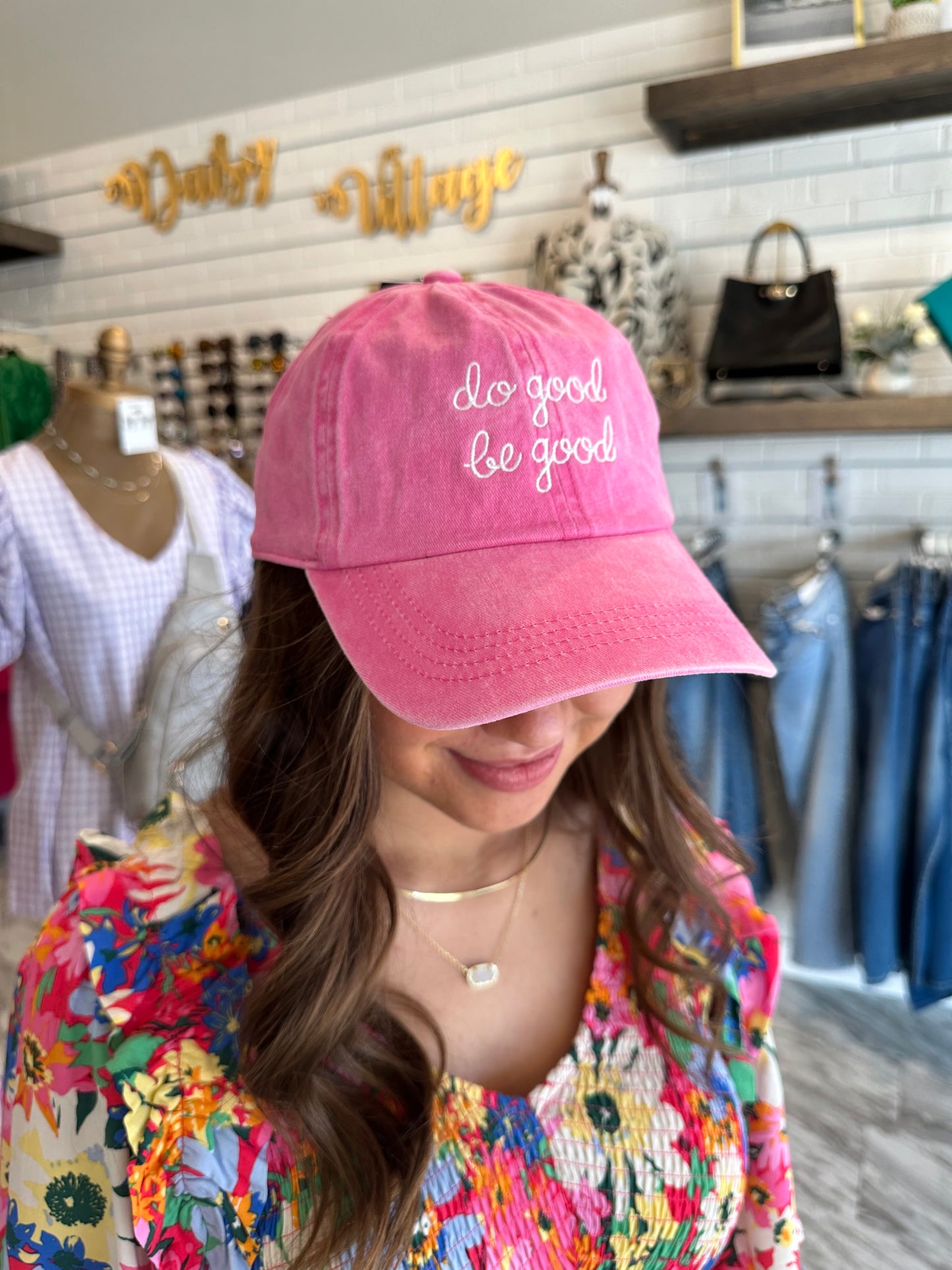Do Good Be Good Pink Embroidered Cap