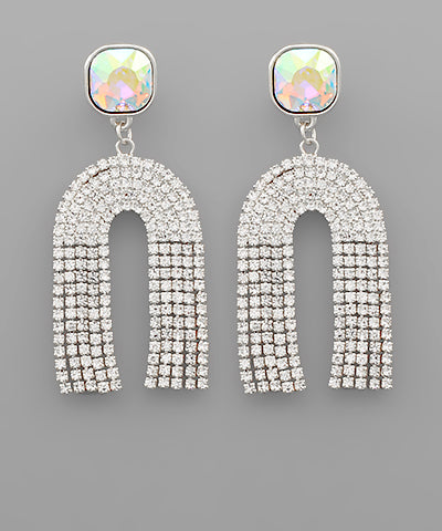 Load image into Gallery viewer, Arch Crystal Drop Earring
