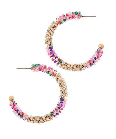 Colorful Crystal Wrapped Hoops