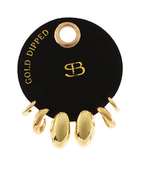 Oval Hoop Huggie Gold Dipped Earring Set