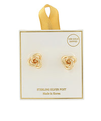 Knot 18k Gold Dipped Stud Earrings