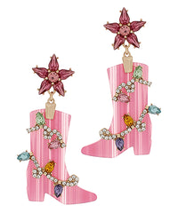 Christmas Western Boot & Light Earrings