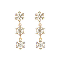 Pave Snowflake Drop Earrings