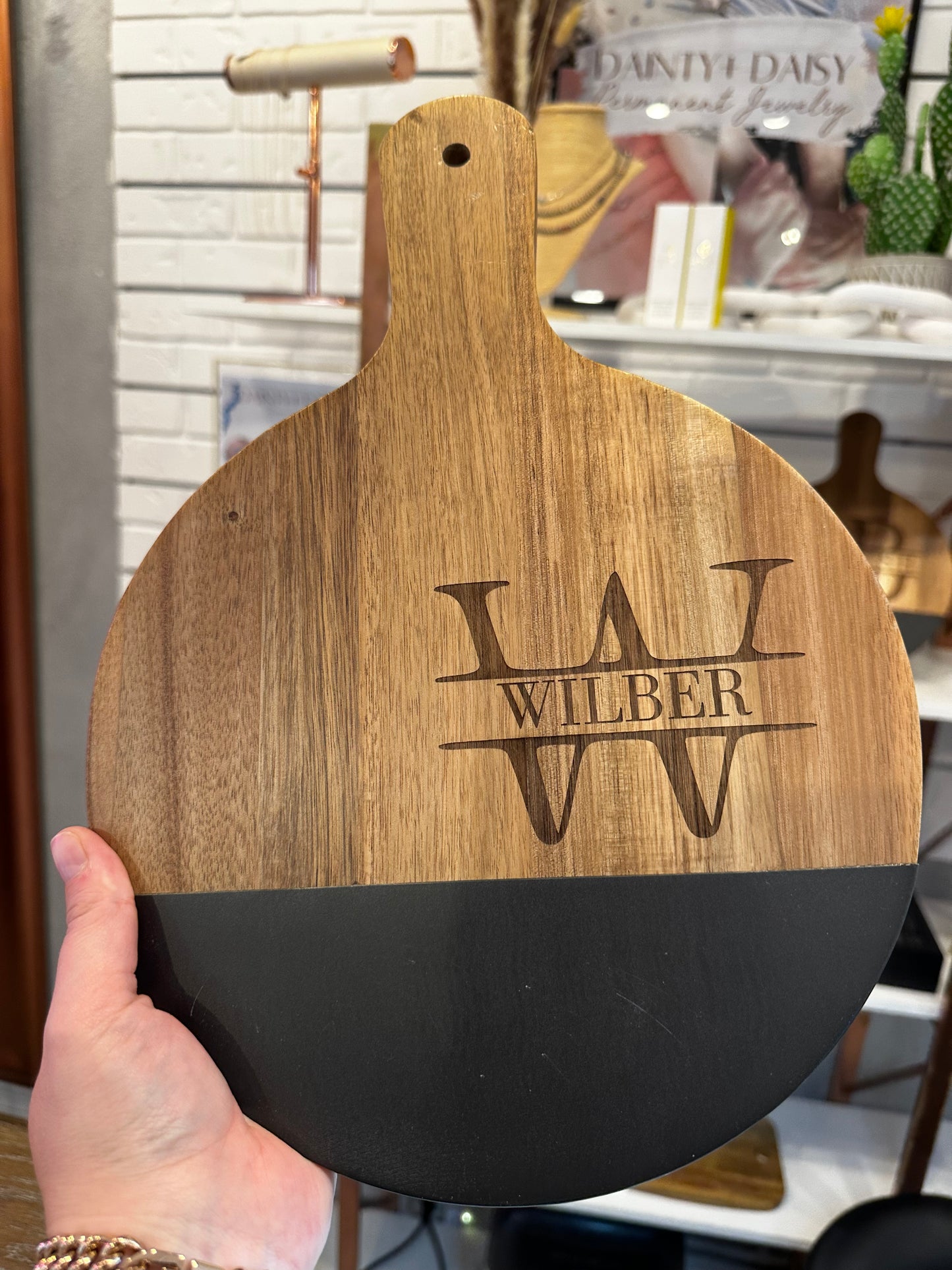 Load image into Gallery viewer, Custom Round Acacia Wood Cutting Board
