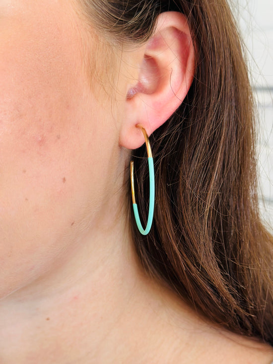 Gold Color Coated Hoop Earrings | Multiple Colors