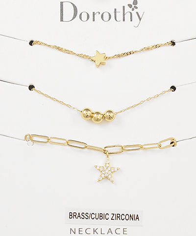 Double Star Triple Necklace Set
