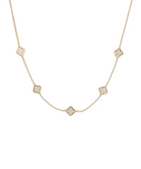 Clover Station Pave Chain Necklace