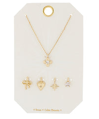 Clover, Heart & Bow Customizable Charm Necklace