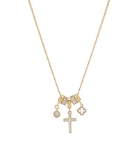 Cross & Multi Charm Necklace