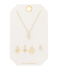 Cross & Crystal Drop Customizable Charm Necklace