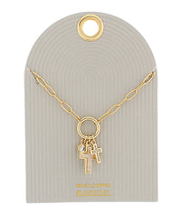 Mother of Pearl Cross Charm 18k Gold Dipped Necklace