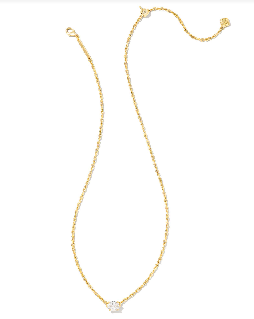 Cailin Pendant Necklace in White Crystal | April