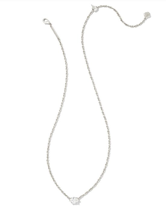 Cailin Pendant Necklace in White Crystal | April