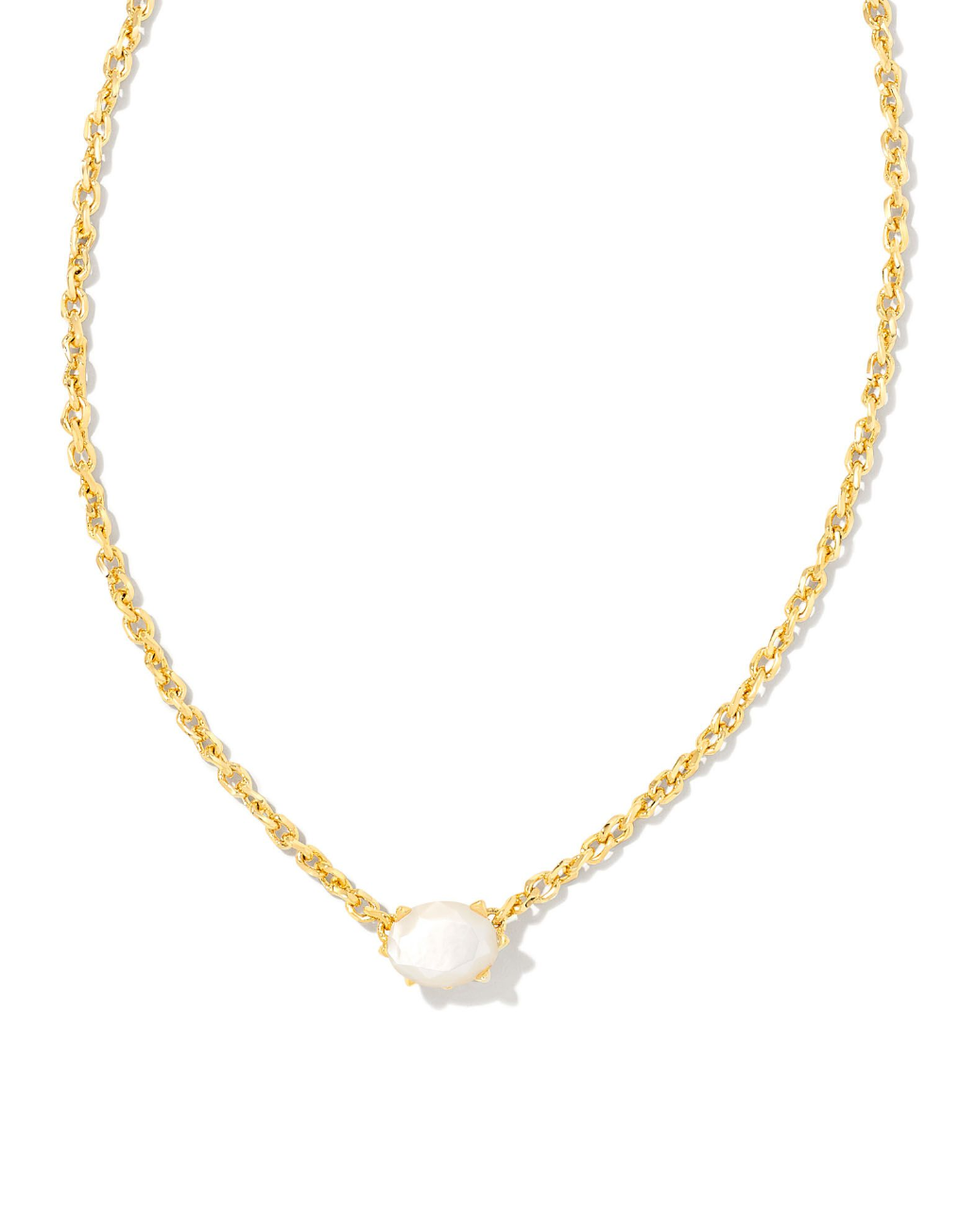 Cailin Crystal Pendant Necklace in Ivory Mother of Pearl