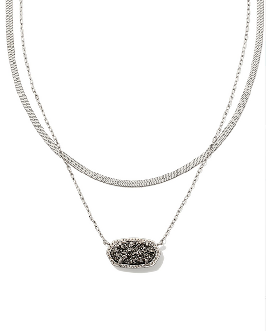 Elisa Herringbone Multistrand Drusy Necklace