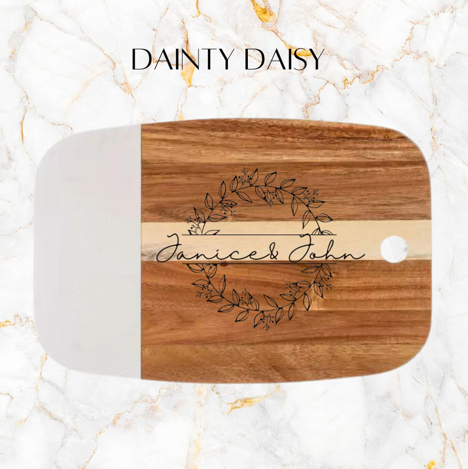 Load image into Gallery viewer, Custom Acacia Wood &amp;amp; Marble Charcuterie Board
