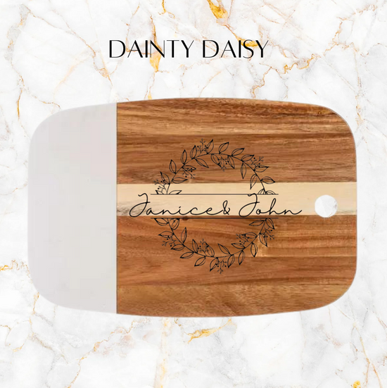 Custom Acacia Wood & Marble Charcuterie Board