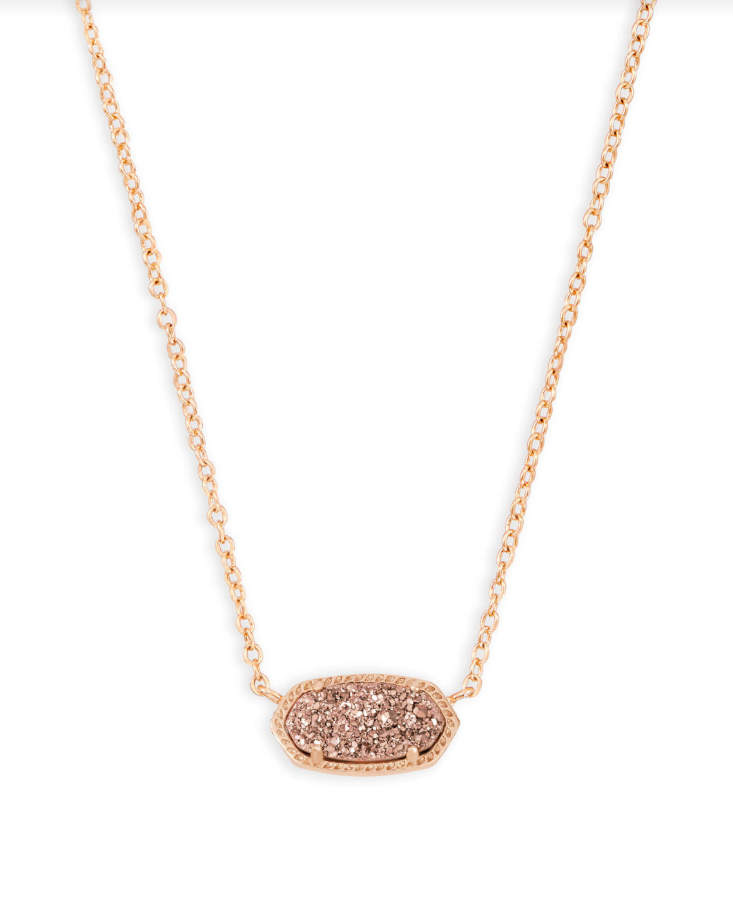 Elisa Pendant Necklace in Rose Gold Drusy