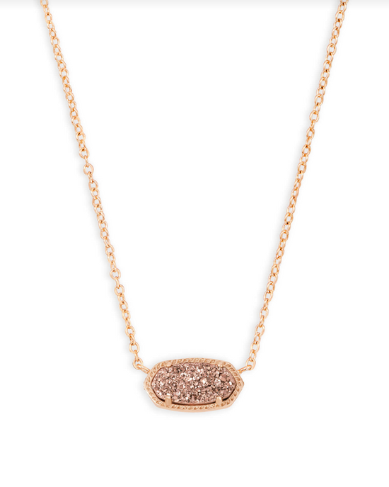 Elisa Pendant Necklace in Rose Gold Drusy