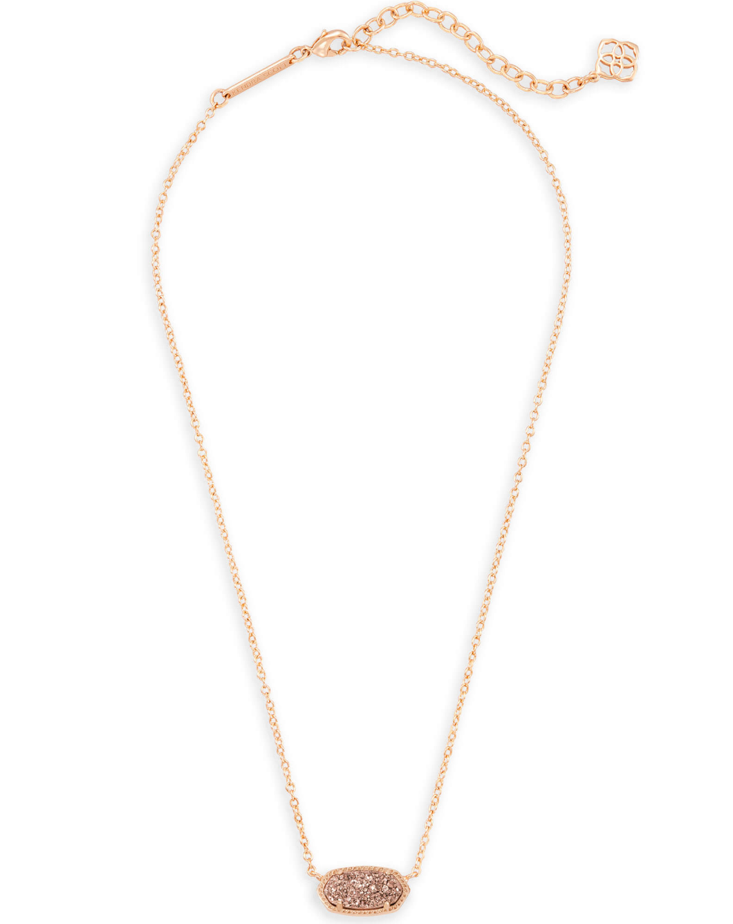 Elisa Pendant Necklace in Rose Gold Drusy