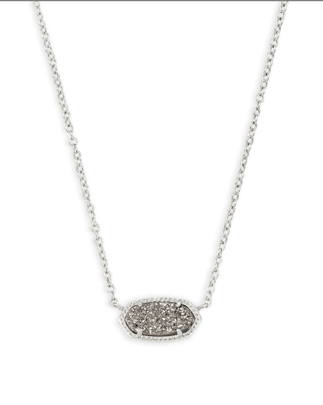 Elisa Pendant Necklace in Platinum Drusy