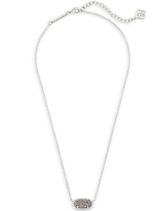 Elisa Pendant Necklace in Platinum Drusy
