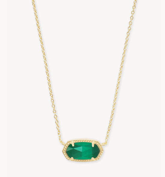 Elisa Pendant Necklace in Emerald Cats Eye | May